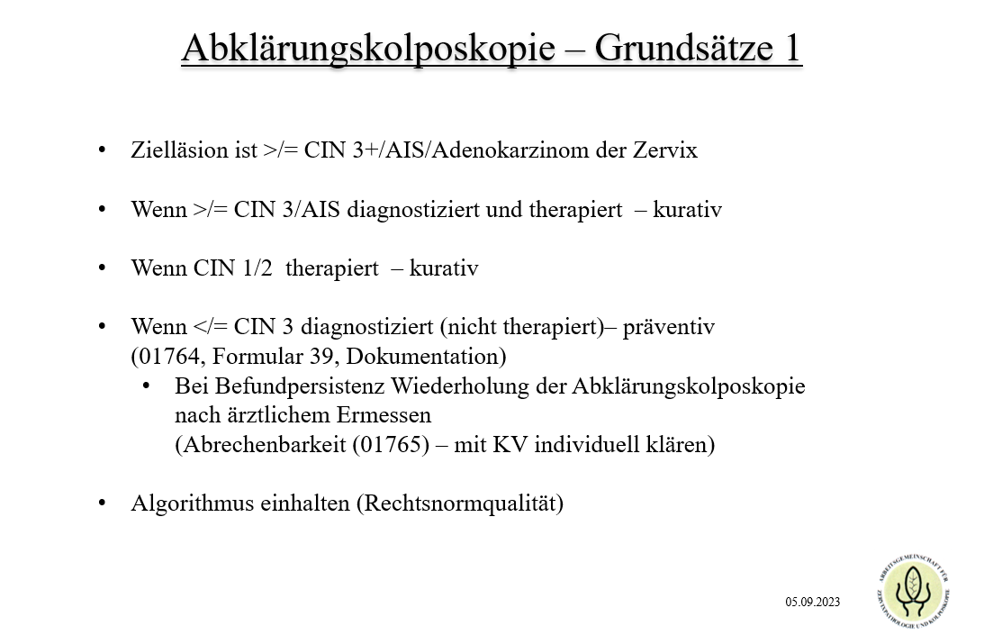 Abklärungskoloposkopie Grundsätze 1